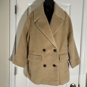 ASOS DESIGN Petite double breasted coat in camel